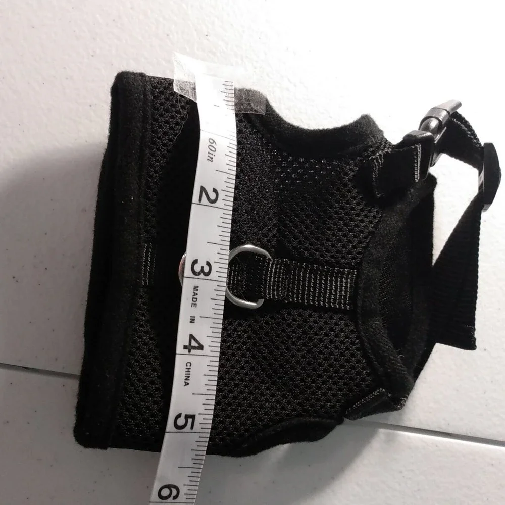 Black Comfort Mesh Adjustable Dog Cat Harness for Puppies or Kitties Size XS/S